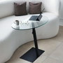 Hanah Home Fagioli - Mesa de centro negra con cristal templado